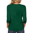 thumbnail image 3 of Stralyhd Ladies Fashion V‑Neck Three‑Quarter Sleeve Autumn Blouse Loose‑Fit Seasonal Graphic Print Cool‑Day Top 2XL, 3 of 3