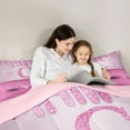 thumbnail image 5 of Manfei Kawaii Bowknot Alphabet C 2pcs Bedding Comforter Set for Female Women Teens,Bling Glitter Splash Twin Comforter Sets,Flying Butterfly Breathable Bedding Set,Dreamy Princess Room Decor, 5 of 8