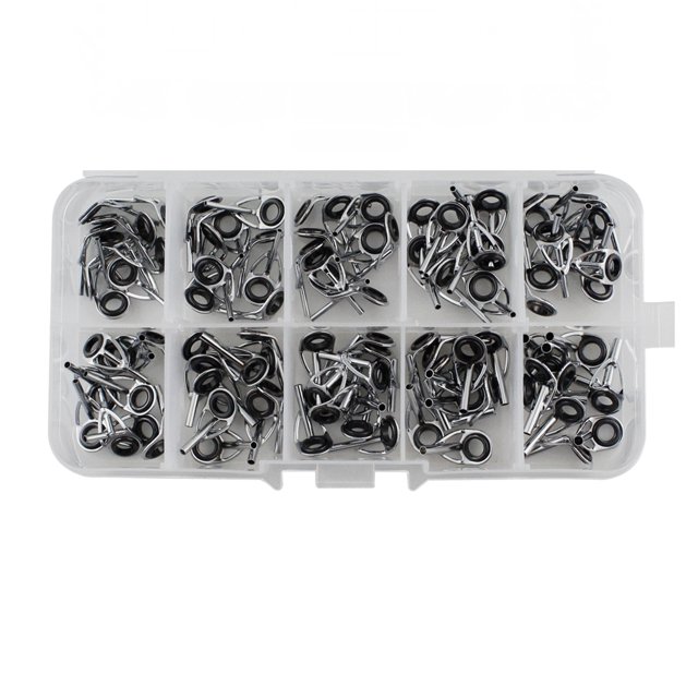 100 Pieces Stainless Steel Fishing Rod Guide Rigging Pocket Mini Rings Casting Pole Balance Repair Spare Parts Professional Beginners Hardware