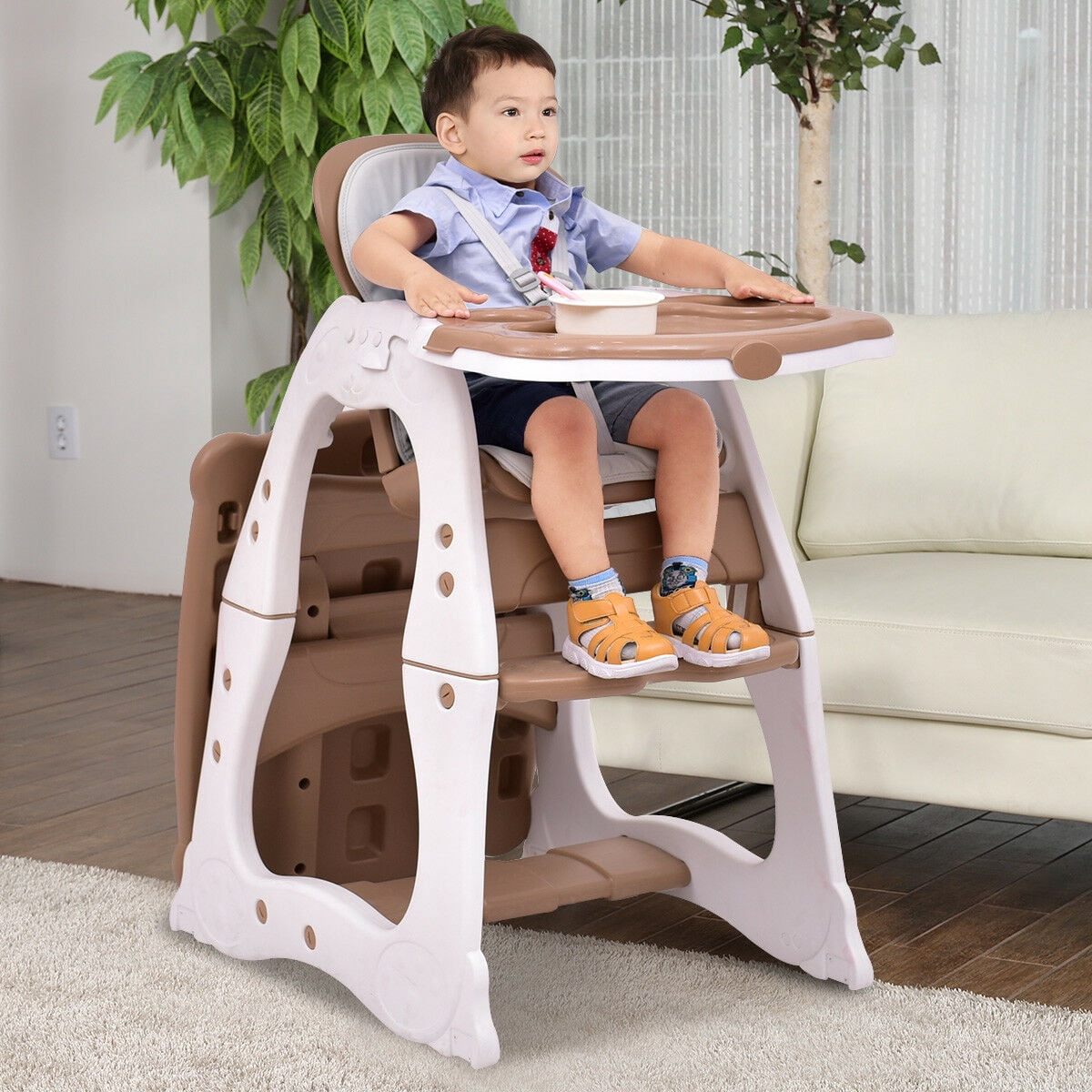 Infans 3 in 1 Baby High Chair Convertible Play Table Seat Toddler Feeding Tray