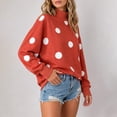 thumbnail image 4 of Sweatshirts for Women Polka Dot Long Sleeve Sweatshirt Oversized Loose Fit Print Pullover Fall Tops, 4 of 5