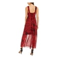 thumbnail image 2 of CONNECTED APPAREL Womens Red Printed Spaghetti Strap Skinny Jumpsuit Size: 14, 2 of 4
