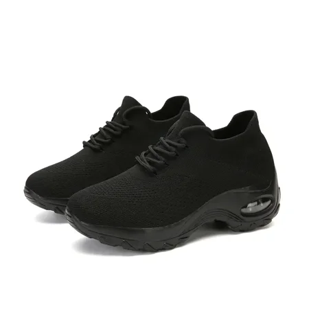 

Yishow-AA Lightweight Lace Up Weaving Socks Shoes Breathable Air Cushion Running Sports Shoes Women‘s Footwear