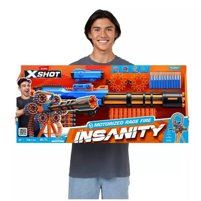 X-SHOT Insanity Motorized Rage Fire Gatlin Blaster with 40-Dart