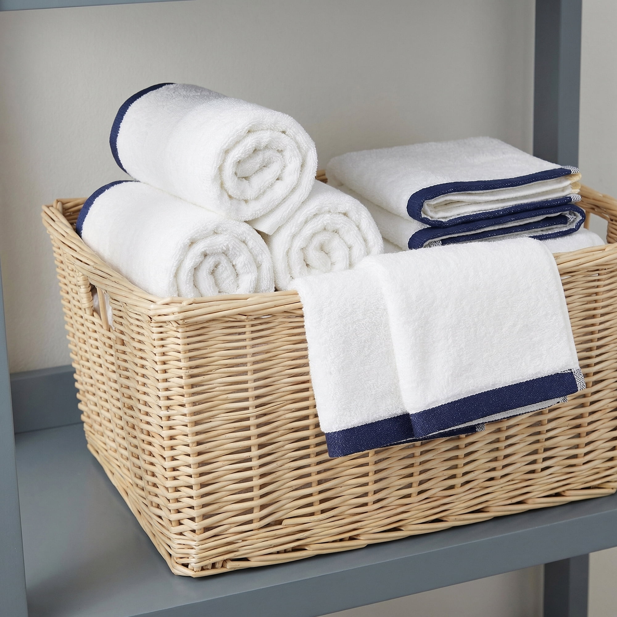 Unique Bargains Cotton Solid Absorbent Durable Soft Hand Towels White 29" x 13"