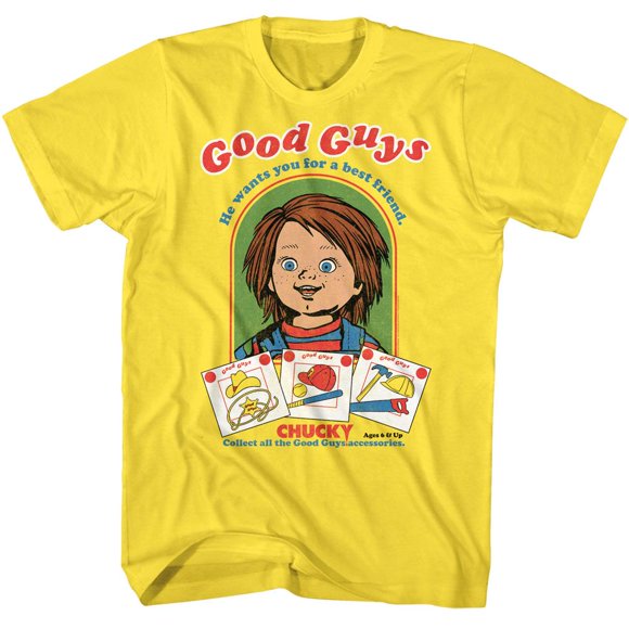 Chucky Child's Play Good Guys Yellow Adult T-Shirt