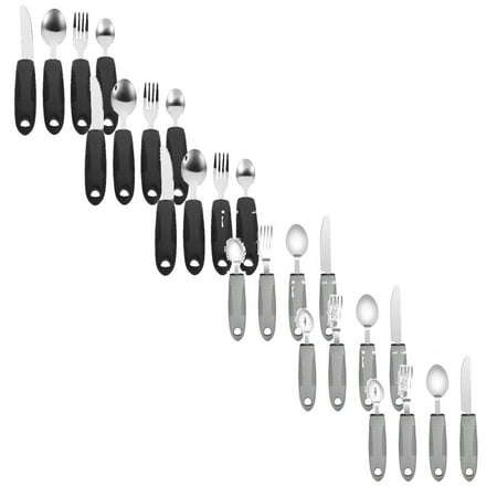 

24Pcs Easy Grip Silverware Set Utensils for Hand Adaptive Utensil Set for Adult Built-Up Fork Spoon Set for Elderly Spoon Fork Adaptive Utensils Set