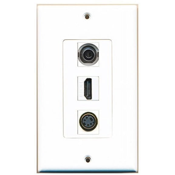 RiteAV - 1 Port HDMI and 1 Port S-Video and 1 Port 3.5mm Decorative Wall Plate