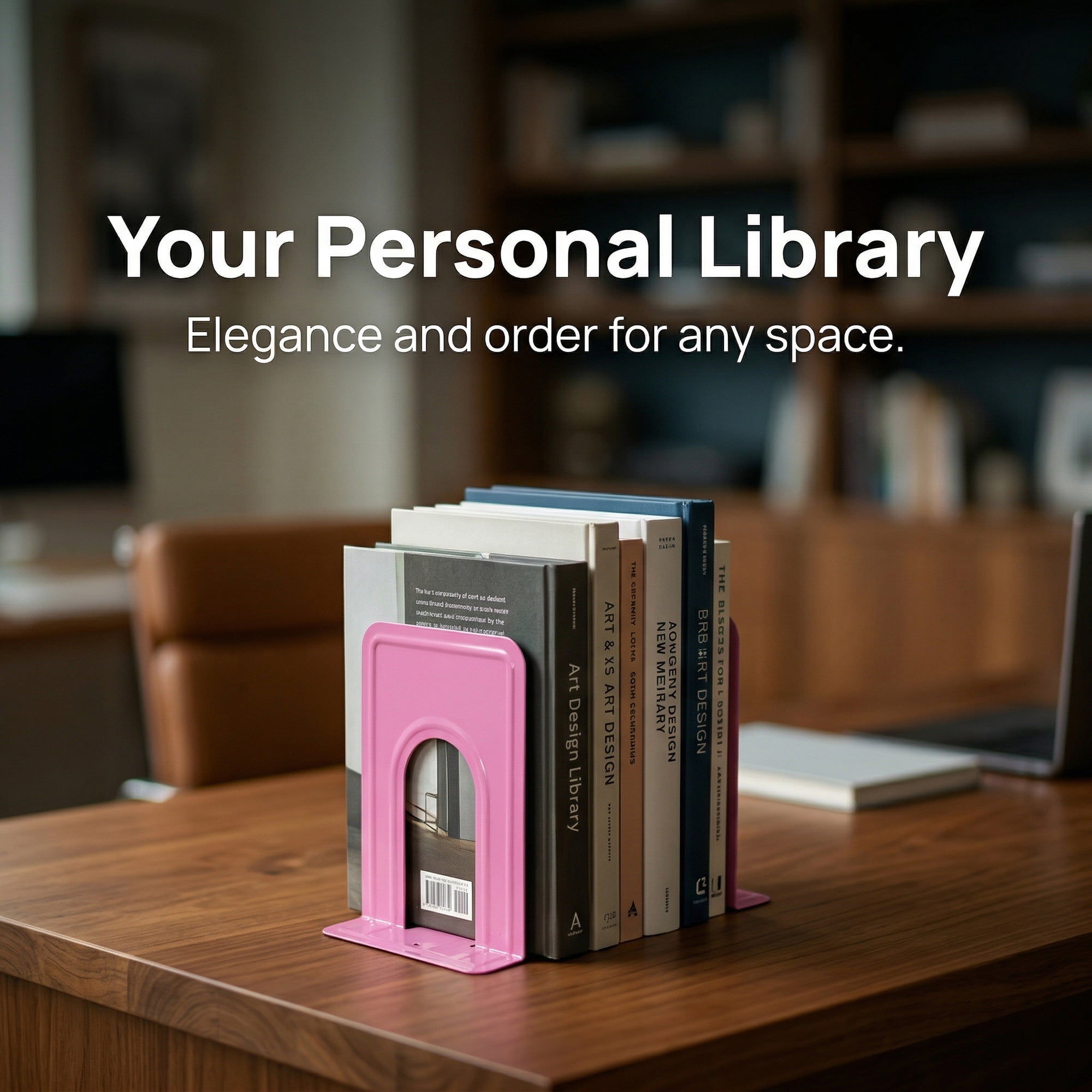 Unique Bargains Expandable Iron Bookends with Compartments Pink 5"L x 5.8"W x 6.7"H