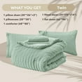 thumbnail image 5 of Sage Green Twin Comforter Set Seersucker 5 Pieces, All Season Luxury Bed in a Bag for Bedroom, Bedding Set with Comforters, Sheets, Pillowcase & Sham, 5 of 16