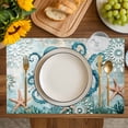 thumbnail image 2 of Placemat Octopus Placemats for Dining Table Teal Starfish Marine Life Washable Table Mats for Party Kitchen Dining Decoration, 2 of 7
