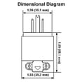 thumbnail image 3 of Enchufe eléctrico Leviton 515PA, 15 amperios, 125 V, conexión a tierra blindada, 3 of 4