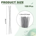 thumbnail image 2 of Uxcell Alambre Floral de 0.35mm 28 Gauge, 120 Pcs Alambre para Tallos de Flores Alambre Envuelto en Papel para Suministros de Arreglo de Ramos de Flores, Plata Galvanizada, 2 of 6