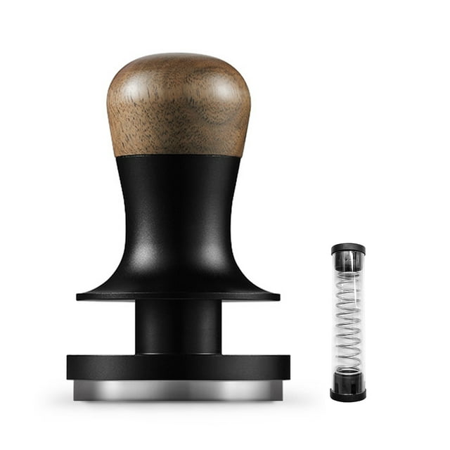 Tamper à Café à Base Plate 30 Lb, Pression Constante, Ressort Calibré, Tamper avec Retour Sonore, Profondeur Auto-Ajustable, Réinitialisation Automatique, Espresso Tamper avec Base en Acier Inoxydable 304
