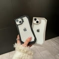 thumbnail image 2 of Simple Candy Color Irregular Edges Clear Phone Case Compatible with iPhone Case (Gray,iPhone 12), 2 of 6