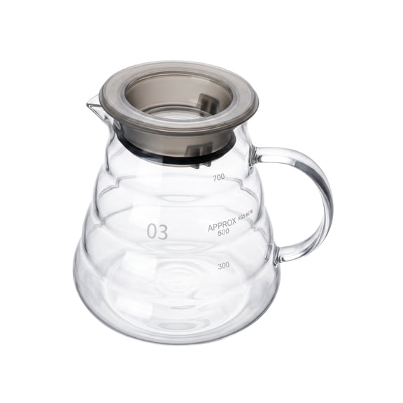 FGXMBXG 700ml Glass Pour Over Coffee Server, Heat Resistant Borosilicate Glass Coffee Carafe with Handle & Lid, Drip Coffee Pot for Home Brewing, 24oz