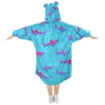 thumbnail image 2 of joogoo Blanket Hoodie for Sharks on Blue Oversize Sweatshirt 3-14 YR L, 2 of 7