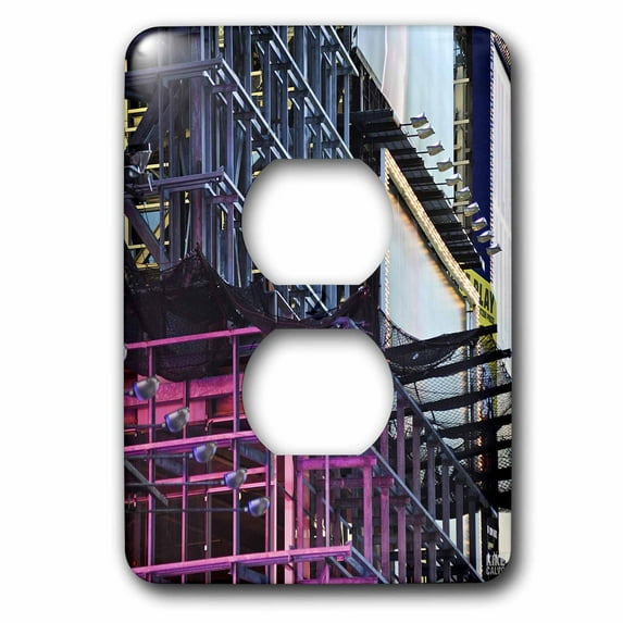 3dRose Busy life in Times Square Neon lights, ads and theater district - 2 Plug Outlet Cover (lsp_10286_6)