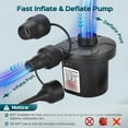 thumbnail image 7 of kibhous Air Pump with 3 Nozzles Electric Air Pump Portable Quick-Fill Inflator Pumps ,Black, 7 of 7