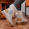 thumbnail image 5 of YOUYEDIAN Boots for Women Fall Winter Versatile Patchwork Design Fashion Strap Platform Round Toe Ankle Booties Casual Warm Comfy Flat Walking Shoes, 5 of 5