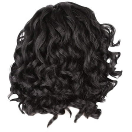 DOPI Hair Wigs Black Curly Hair Wig Long Synthetic Medium Hair Natural Fashion wig