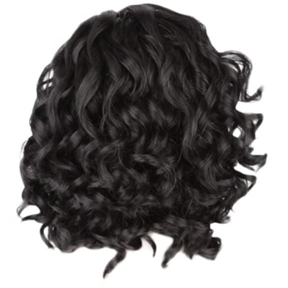 DOPI Hair Wigs Black Curly Hair Wig Long Synthetic Medium Hair Natural Fashion wig