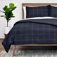 thumbnail image 3 of Bare Home Luxury Duvet Cover and Sham Set - Premium 1800 Collection - Ultra-Soft - Full, Modern Plaid - Midnight Blue/White, 3-Pieces, 3 of 8