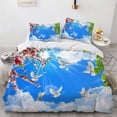 thumbnail image 5 of 2024 Blue Sky White Clouds King Duvet Cover Microfiber Natural Scenery Flowers Bedding Set Animal Bird Comforter Cover For Teen, 5 of 7