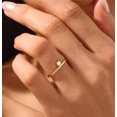 thumbnail image 2 of Jewelerix Minimalist Gold Thin Moissanite Ring with Round Cut Stone, 10K Yellow Gold Vermeil, Dainty 6-Prong Engagement Promise Ring for Women, 2 of 6