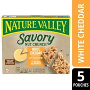Nature Valley Savory Nut Crunch Bars, White Cheddar Almond and Peanut Bar, 5 Bars, 4.45 oz