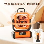 WLRETMCI Portable Camping Fan Rechargeable Battery Operated Fan with Light and Mist 20000mAh Outdoor Fan for Tent Travel Emergency