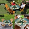 thumbnail image 4 of Coastal Christmas Round Tablecloth for 45-54 Inch Tables,Fitted Table Cover with Elastic Edge,Xmas Pine Tree Ocean Beach Green Waterproof Outdoor Table Cloth Protector for Patio Garden Dinner Picnic, 4 of 9