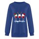 thumbnail image 3 of Gibobby Sudadera de cuello Rojoondo con estampado navideño para mujer, de cuello Rojoondo, camisetas informales de manga larga para entrenamiento, blusa suelta (Azul, S), 3 of 4