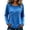 Blue, variant on Womens Long Sleeve Shirts Tops ,Diagonal Fringe Trim Loose Fit Pullover Top, Soft Lightweight Fashion Shirt