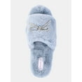 thumbnail image 4 of Joyspun Women's Rhinestone Bow Open-Toe Slippers, 4 of 6