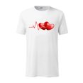 thumbnail image 2 of DPTALR T-Shirt à Manches Courtes Décontracté Électrocardiogramme Imprimé Amour Col Rond Blouse, 2 of 3
