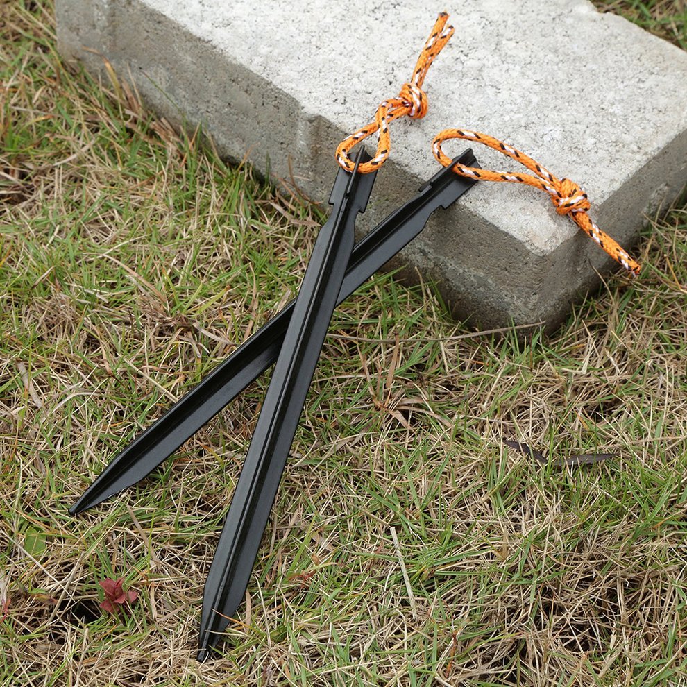 Outad Lightweight Aluminum Tent Stakes With Reflective Pull Cord (10