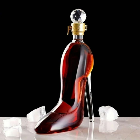 YFLXDMLYYSC Unique High-Heeled Glass Wine Decanter -12.68 Ounces, Borosilicate, Transparent, Easy To Clean - The Perfect Choice For Kitchens And Dining