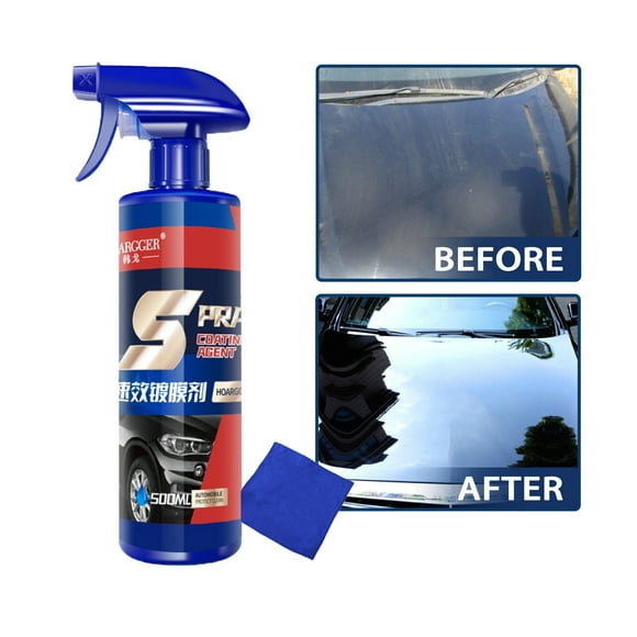 Czzoypi Fast Acting Coating Spray, Liquid Ceramic Spray Coating, Top Coating, Quick Coat Auto Spray Wax 500ml to Blue Small Towel