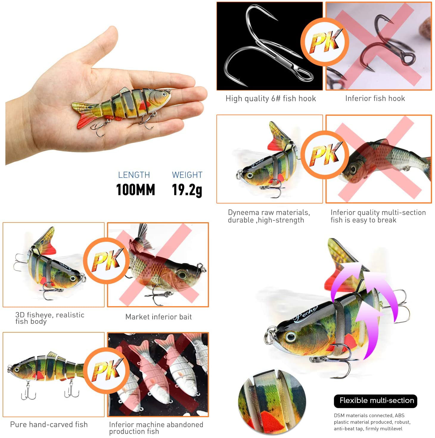 Squid Lures | Trout Fishing Lures with Fishing Tool Kit | Lifelike 3D  Holographic Eyes Fly Fishing Accessories for Salmon Trout Bass Higyee