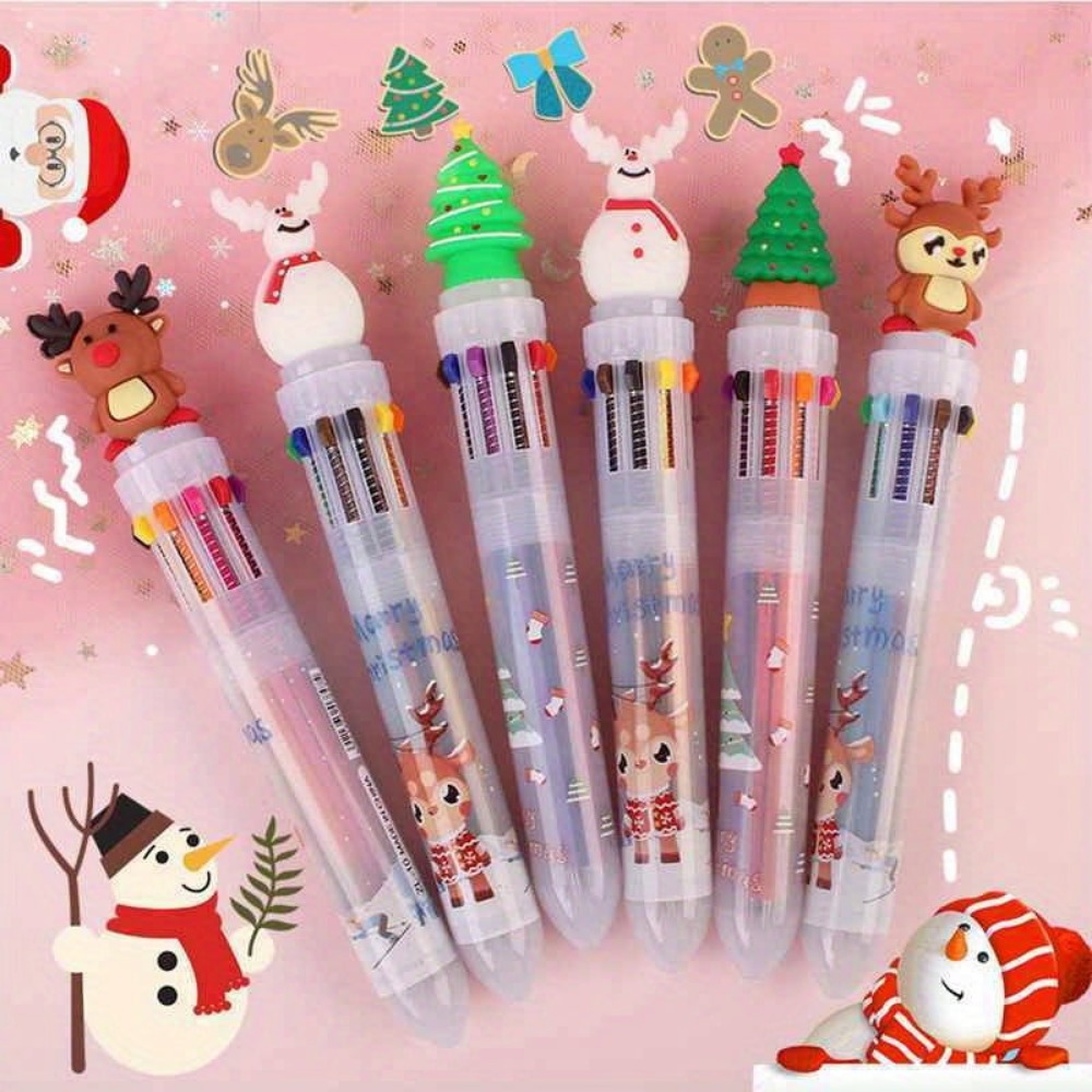 18Pcs Festive Cartoon Pen Set: Random Styles with Colored Ink, Perfect for Students, Teachers, & Gift-Giving