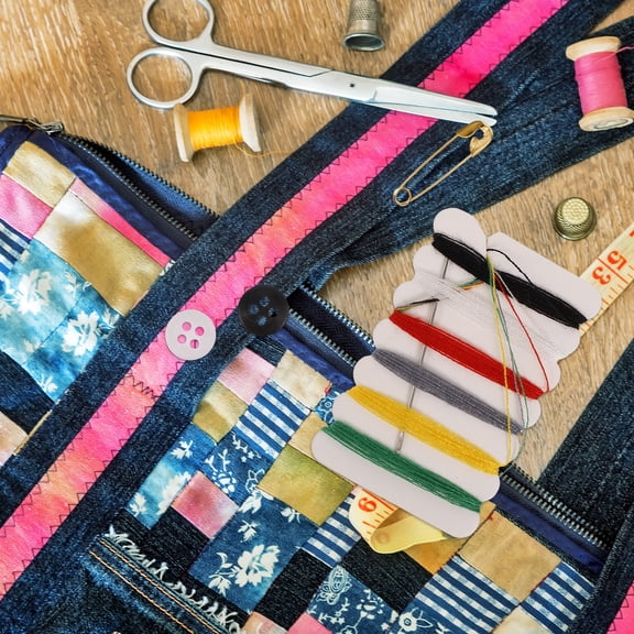 SOPOTUTU Sewing Thread Kit Assorted Colors Needles Buttons Pins Ideal for Beginners 100Packs