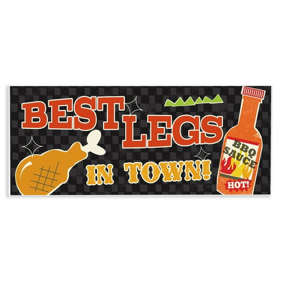 Stupell Industries Best Legs in Town Food & Beverage Painting Unframed Art Print Wall Art, 17 x 7