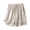 Khaki #41, variant on Cotton Linen Shorts for Women Drawstring Elastic Waist Short Pants Flowy Lace Trim Shorts Summer Beach Short Pants Ginger XL