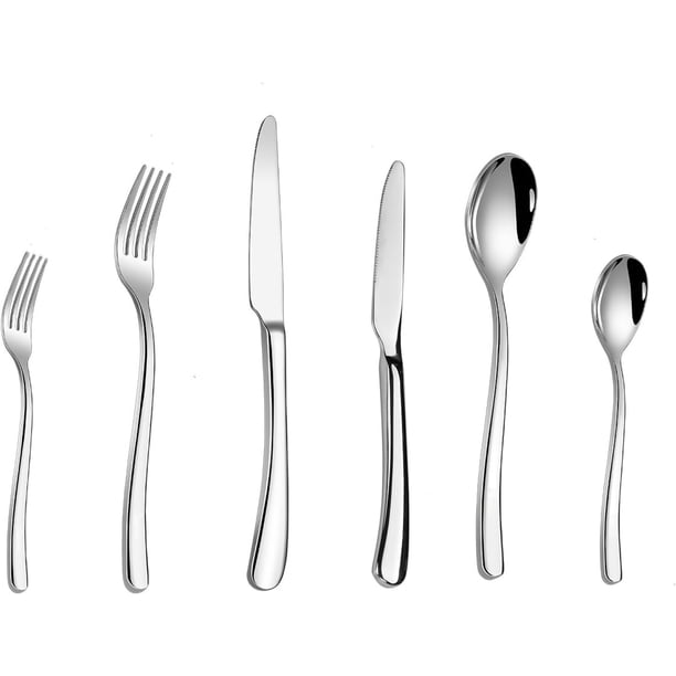 Cubiertos de acero inoxidable para comedor, cubiertos gruesos, tenedores y cucharas