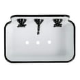 thumbnail image 4 of Black  White Enamel Finish Metal Sink Soap Dish with Faucet | Vintage Farmhouse Style, 4 of 9