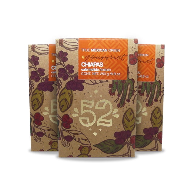 Café Artesanal 52 GOURMET Chiapas Pack de 3 - Molido