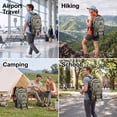 thumbnail image 6 of New York Xpress 40L Camo Backpack for Men & Women, Large Capacity Hiking Travel Backpack with Multiple Pockets, BP8023 - Light Khaki, 6 of 7