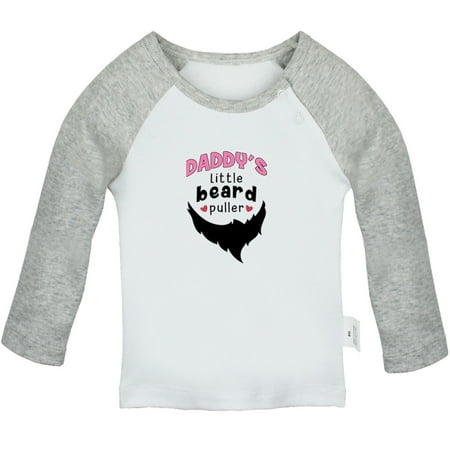 

Daddy s Little Beard Puller Funny T shirt For Baby Newborn Babies T-shirts Infant Tops 0-24M Kids Graphic Tees Clothing (Long Gray Raglan T-shirt 12-18 Months)