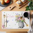 thumbnail image 2 of Happy Easter Rabbit Placemats Set of 6, Cute Bunny Spring Flowers Butterfly Placemats for Dining Table, Place Mats for Kitchen Tabletop, Waterproof Wipeable Dining Table Mats Set, 2 of 9
